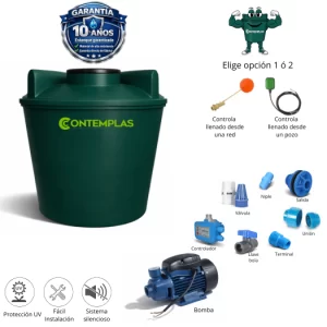 Estanque estándar de 2400 litros con kit de bomba 0.5 hp