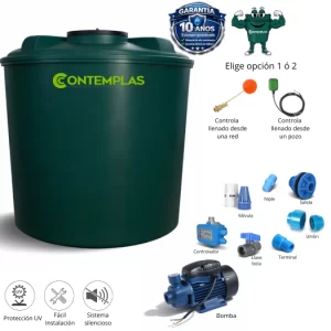 Estanque estándar de 5500 litros con kit de bomba 1 hp.